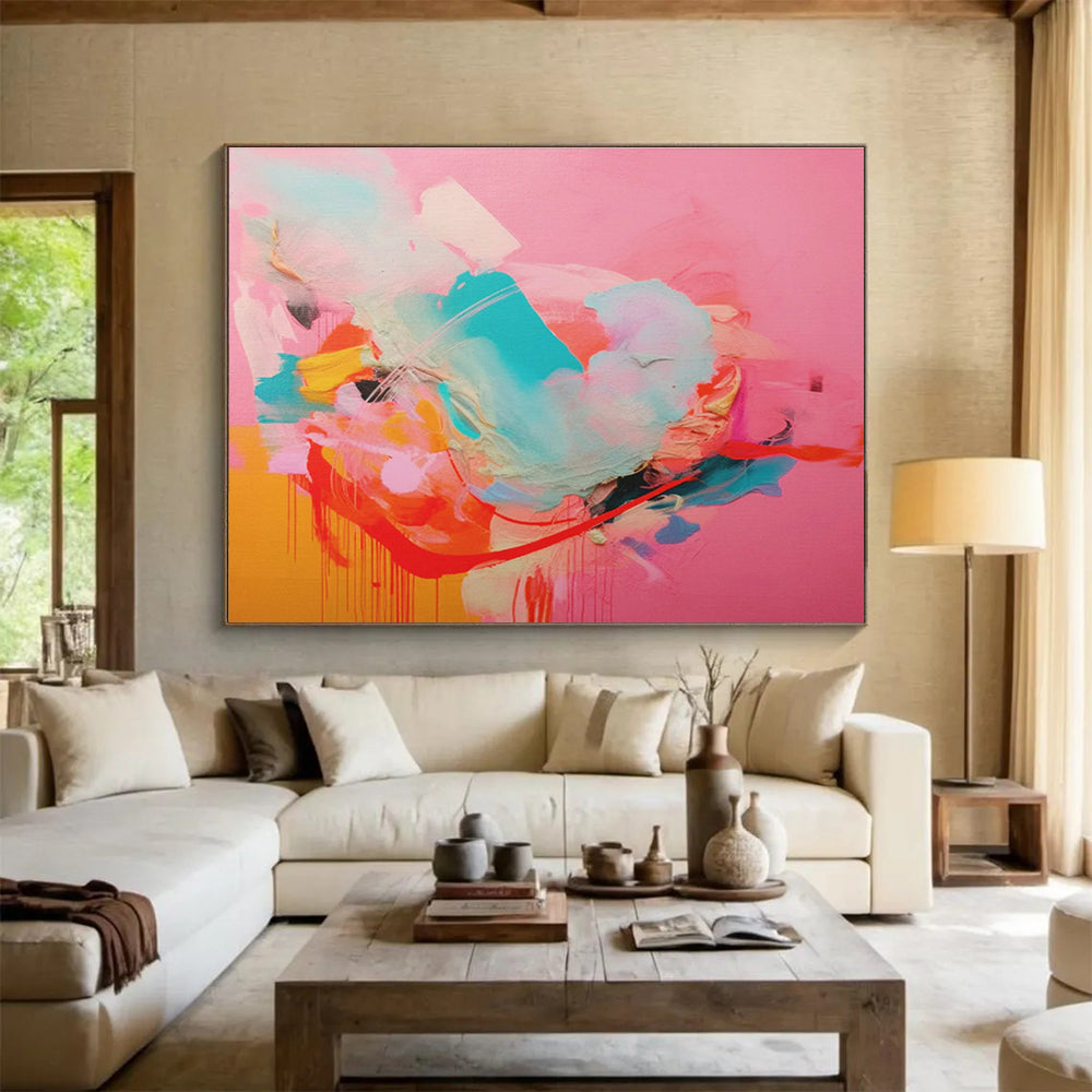 Large-Size Custom Abstract Hand Painting for Digital Publishing House Editorial Office DLZ2886