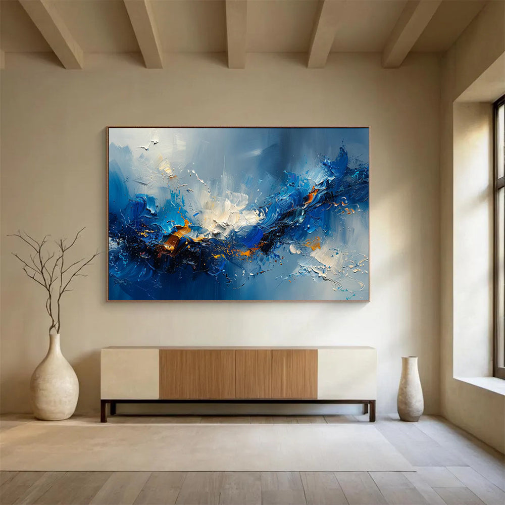 Oversized Custom Abstract Hand Painting for Arctic Tundra Soil Microbial Community Research Station DLZ3088