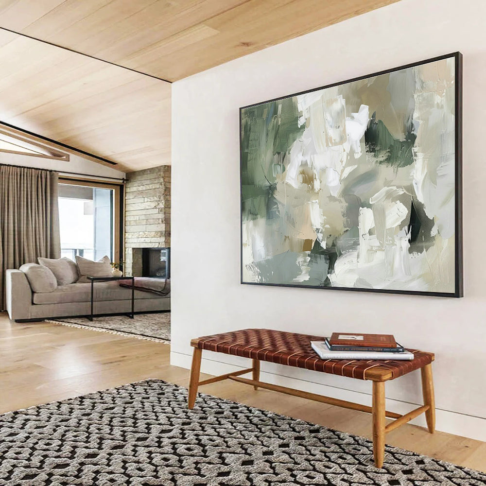 Dynamic Drip Texture Custom Hand-Painted Canvas Art in Industrial Style for Loft Interiors