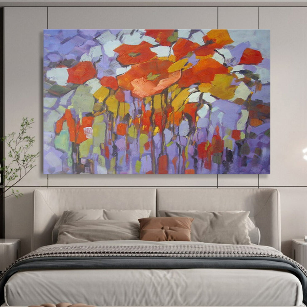 Oversized Hand-Painted Abstract Canvas, Whimsical Patterns for Playrooms DLZ3237