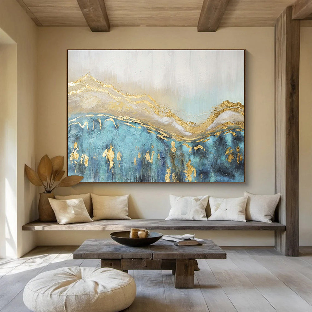 Oversized Custom Abstract Hand Painting for Arctic Tundra Permafrost Thaw Modeling and Prediction Institute DLZ3117