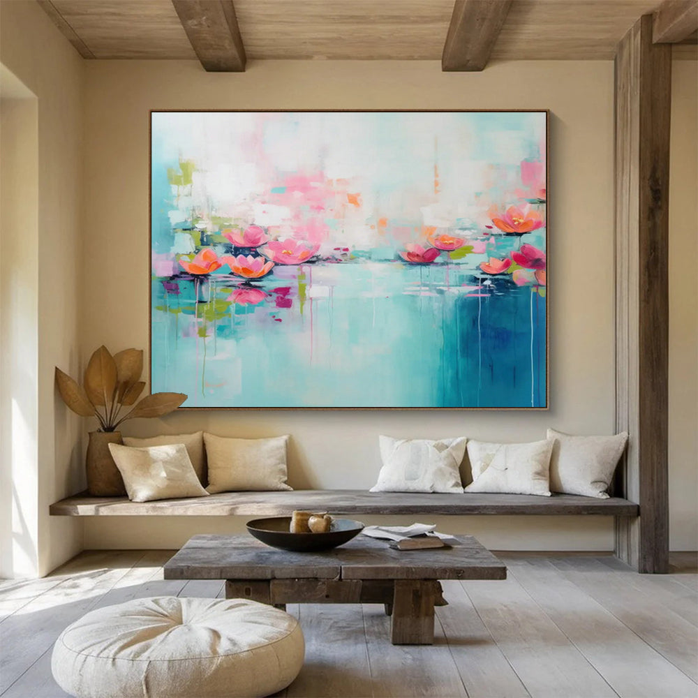 Customized Large Abstract Hand Painting for Online Education Platform Development Office DLZ2877