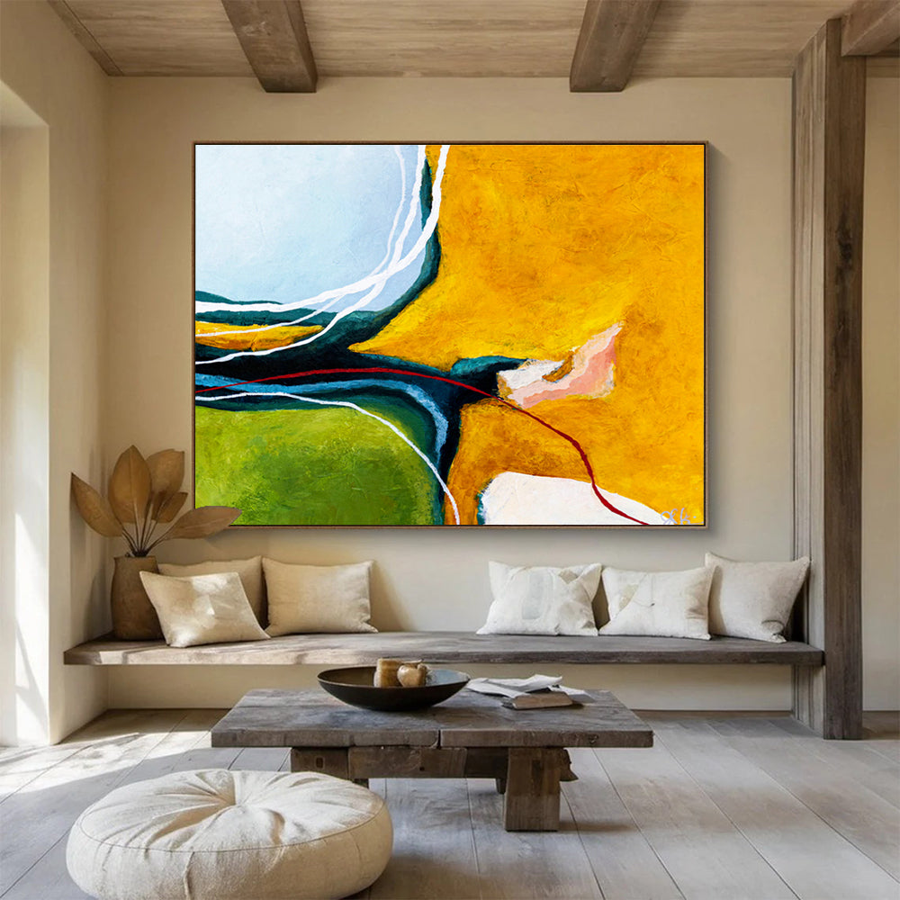 Customized Large Abstract Hand Painting for Desert Solar Power Plant Command Center DLZ2936