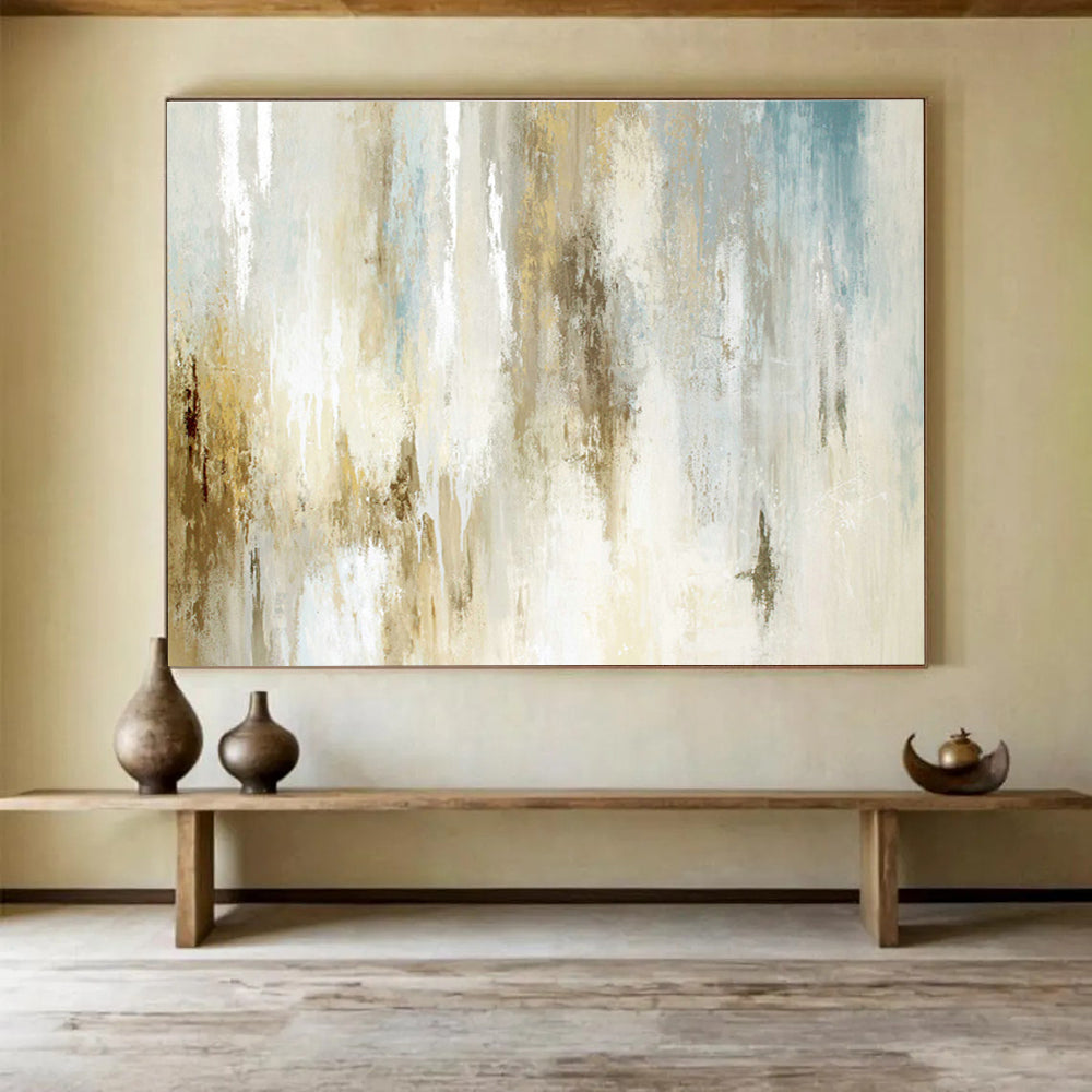 Oversized Custom Hand-Painted Abstract Art for Ice Hotel Banquet Hall DLZ2906