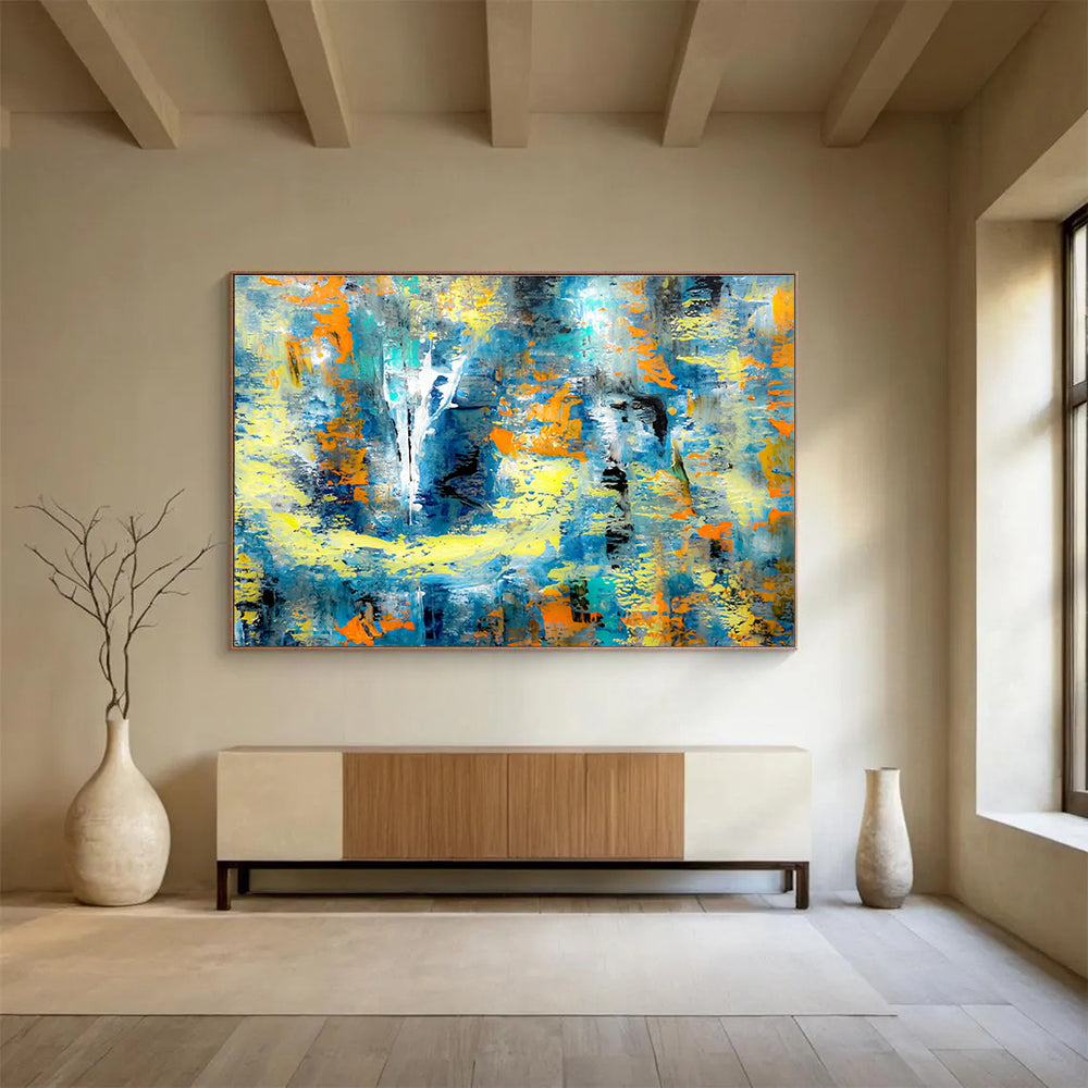 Huge Custom Hand-Painted Abstract Wall Art for Equestrian Center Clubhouses DLZ3308