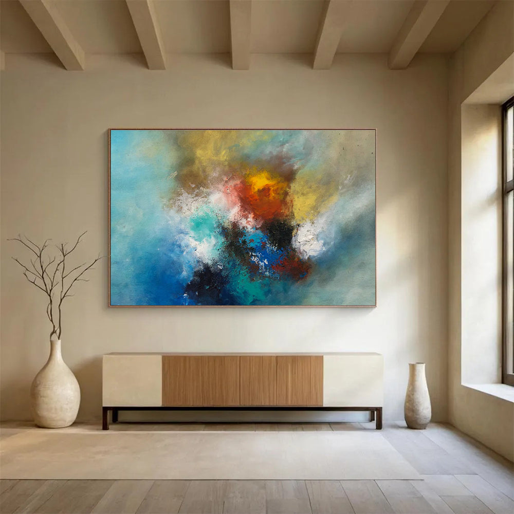 Large Geometric Abstract Canvas - Made to Order Oil on Linen for Office Decor