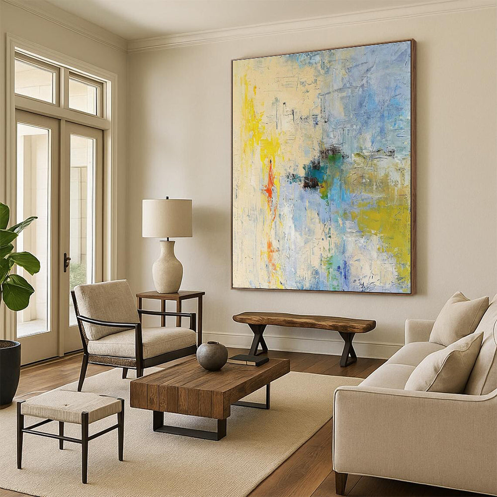 Large-Scale Custom Hand-Painted Abstract Artwork - Artistic Fluidity for Flamenco Dance Studios  DLZ0281
