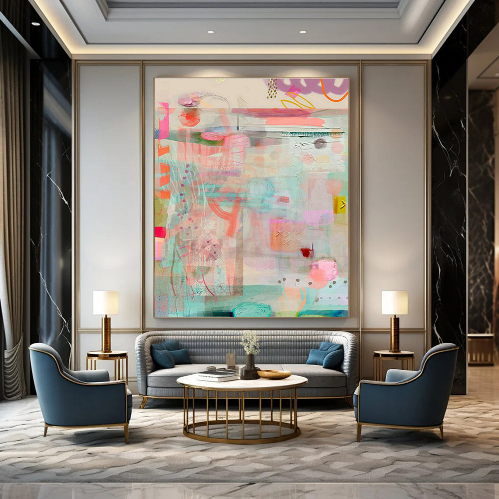 Oversized Custom Hand-Painted Abstract Artwork for Electric Vehicle Charging Stations  DLZ0081