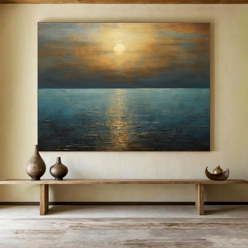 Custom-Made Spa Center Large Abstract Hand Painting