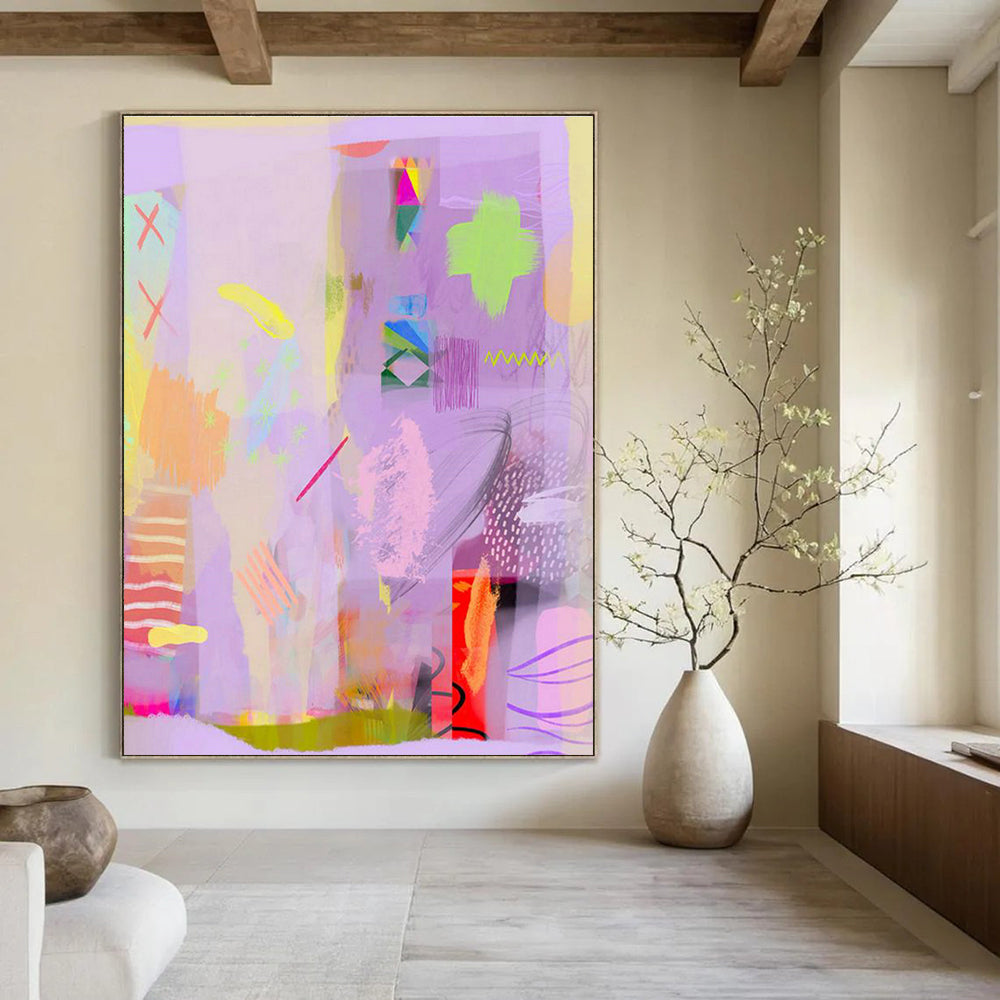 Large Custom Hand-Painted Abstract Artwork - Elegant Accent for Jewelry Stores  DLZ0169