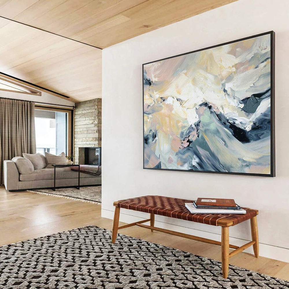 Oversized Custom Abstract Hand Painting for Trolleybus Depot Administrative Office DLZ2808