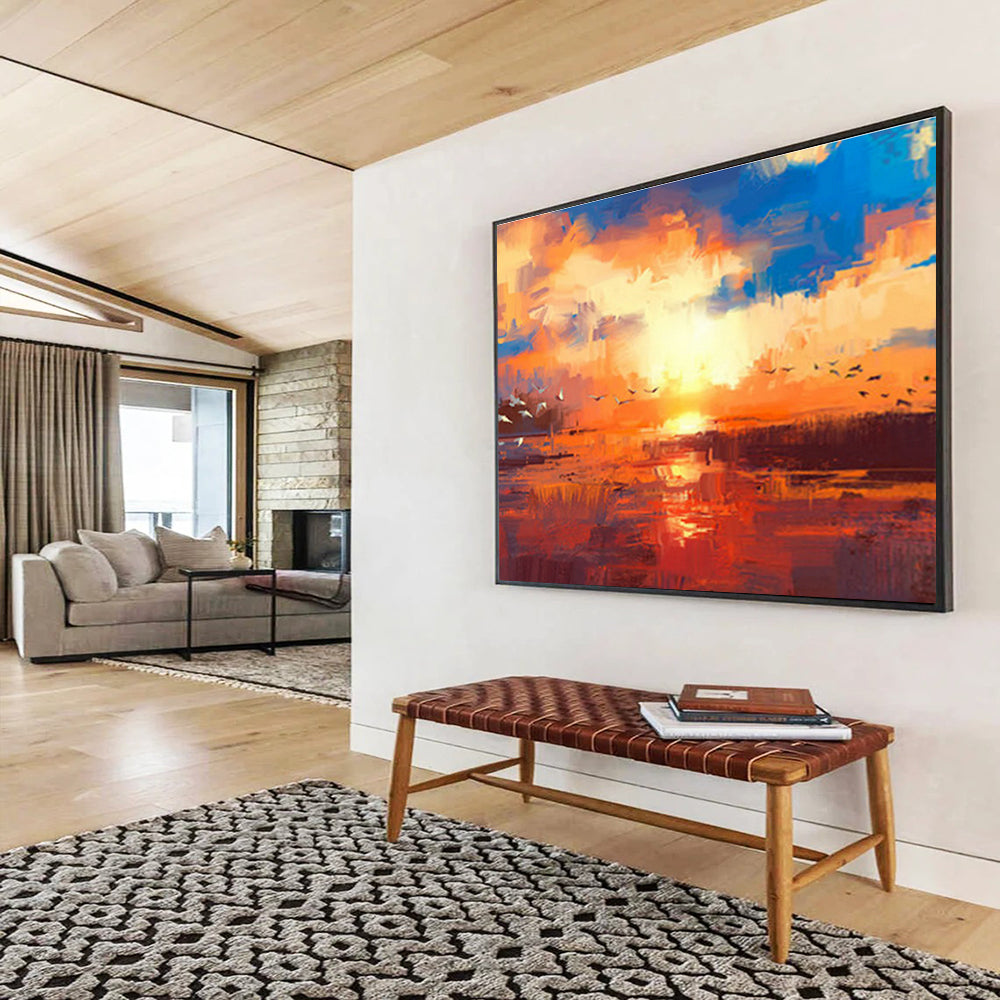 Custom-Made Giant Abstract Hand Painting for Cosmetic Surgery Clinic DLZ2771