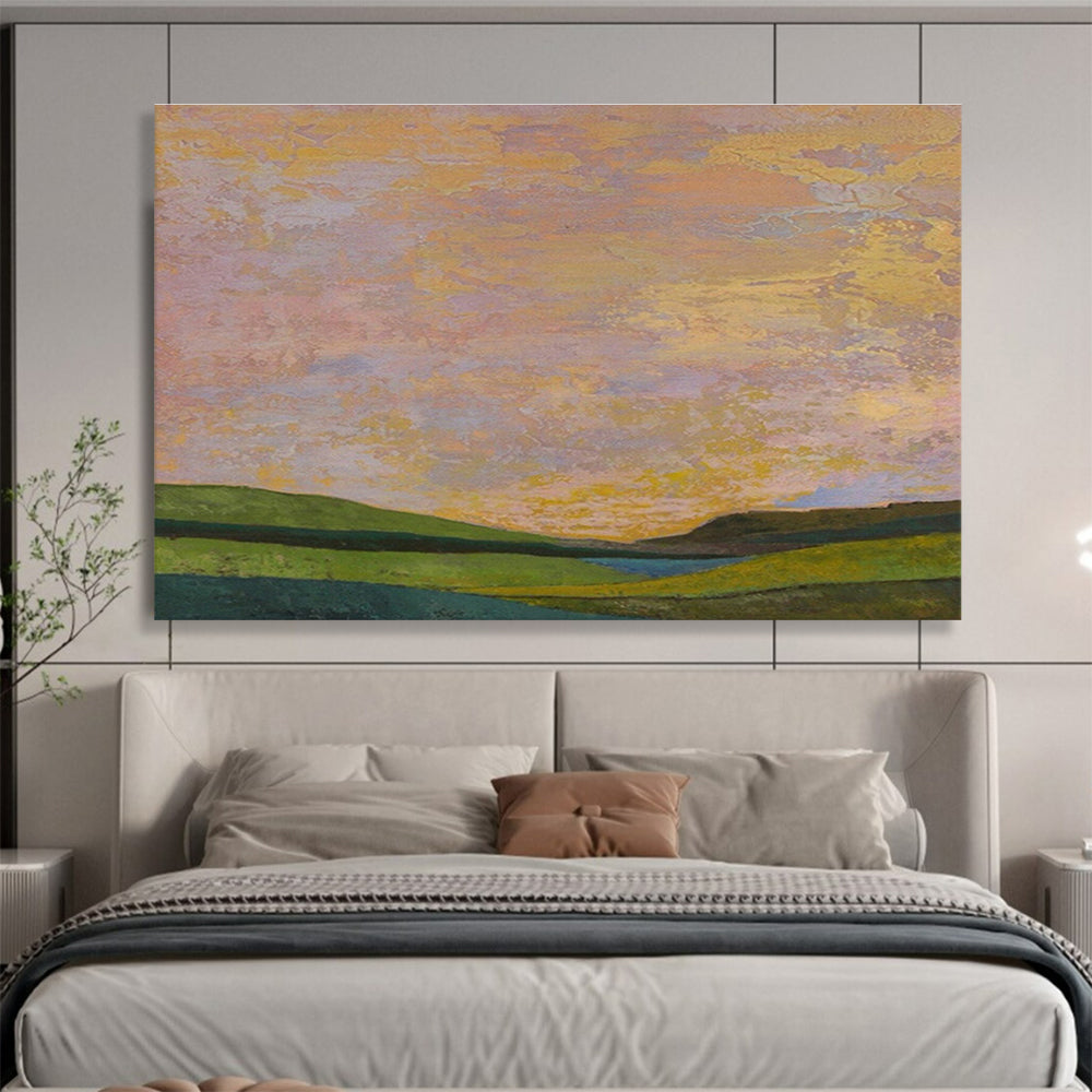 Large Custom Abstract Hand-Painted Art for Solar Power Farm Operations Hub DLZ2822