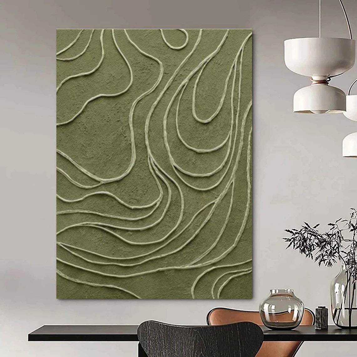 Massive Custom Hand-Painted Abstract Canvas - Cultural Richness for Folklore Museums  DLZ0236