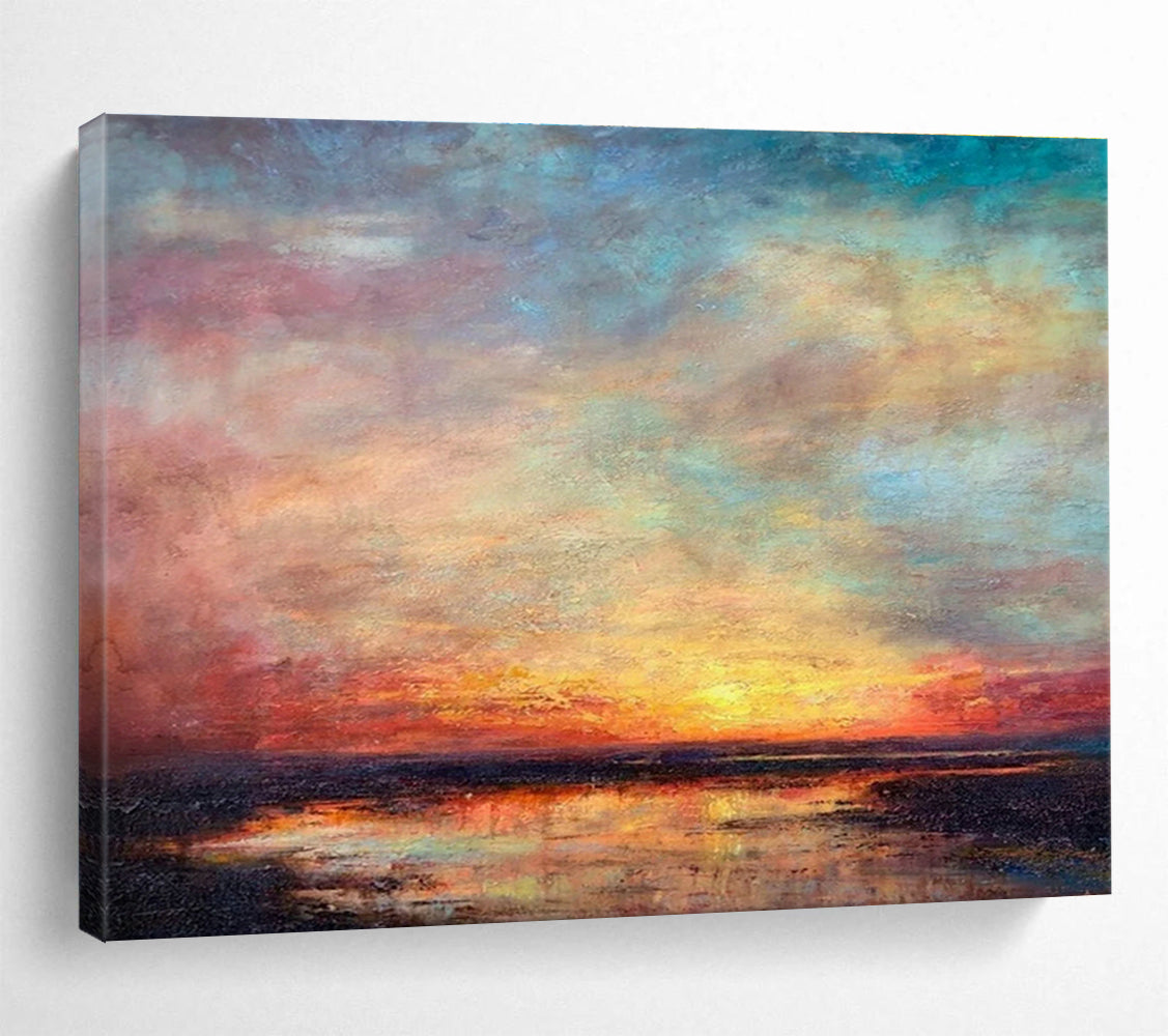 Large-Size Custom Abstract Hand Painting for Urban Rooftop Solar-Powered Water Pumping Station DLZ3160