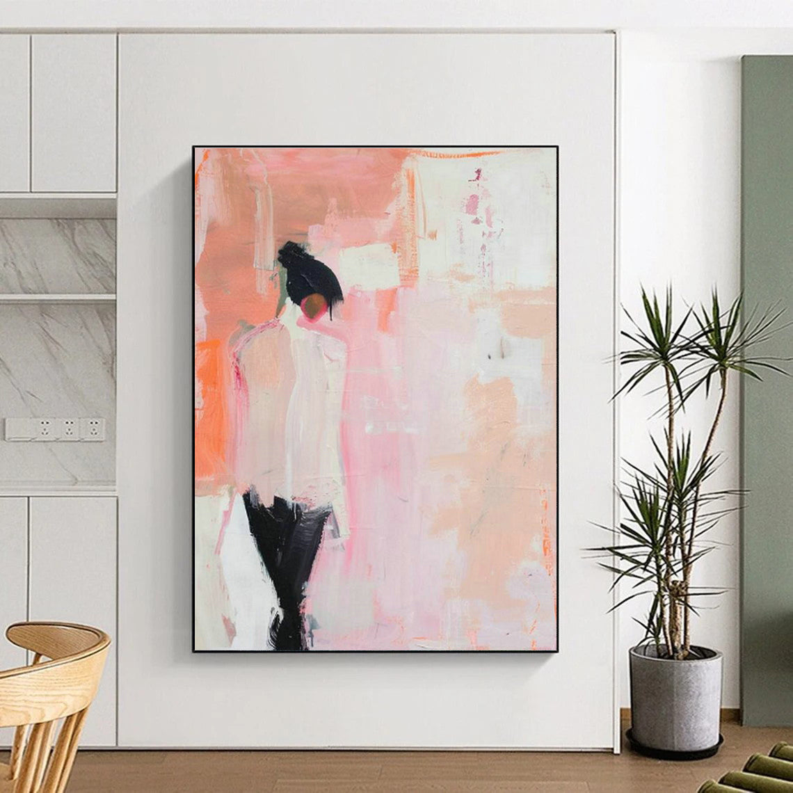 Enormous Custom Hand-Painted Abstract Painting - Artisanal Heritage for Traditional Weaving Workshops  DLZ0339