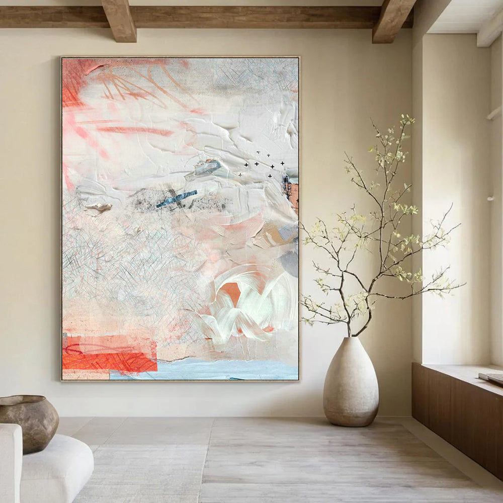 Impressive Large Custom Hand-Painted Abstract Painting - Upscale Décor for Fine Dining Restaurants  DLZ0157