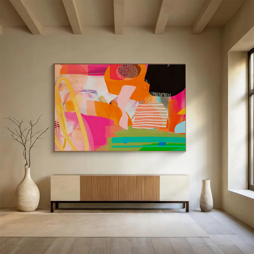 Bespoke Underwater Theme Restaurant Oversized Abstract Hand-Painted Art DLZ2589