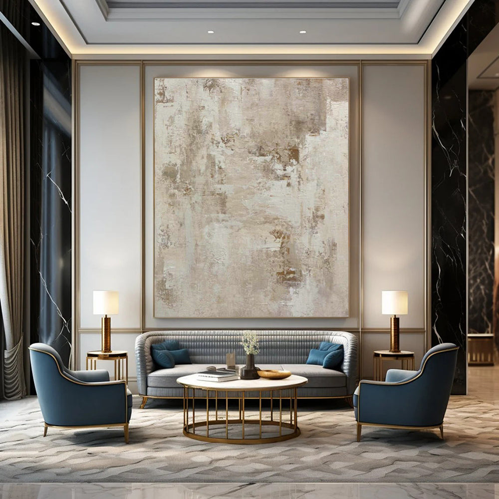 Immense Large-Scale Custom Hand-Painted Abstract Artwork - Rustic Beauty for Country Inns  DLZ0245