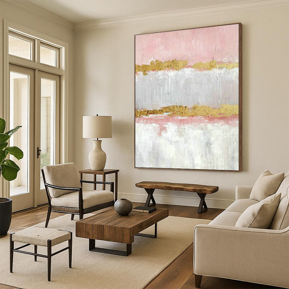 Large Custom Hand-Painted Abstract Canvas - Artistic Balance for Tai Chi and Qigong Studios  DLZ0318