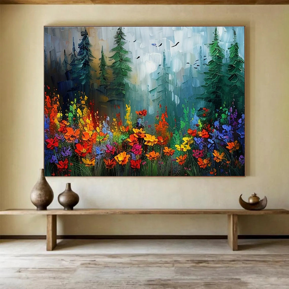 Big Hand-Painted Abstract Wall Art, Geometric Patterns for Office Spaces DLZ3223