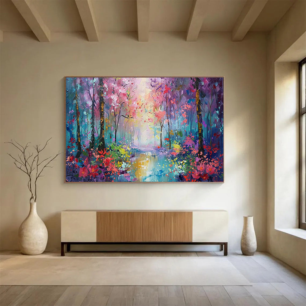 Custom Giant Abstract Hand Painting for Subterranean Aquifer Water Flow Modeling and Simulation Center DLZ3149