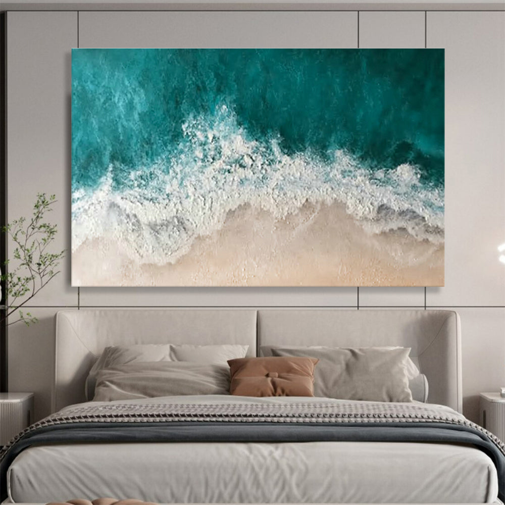 Custom Giant Abstract Hand Painting for Vertical Urban Aquarium Aquascape Design Studio DLZ3083