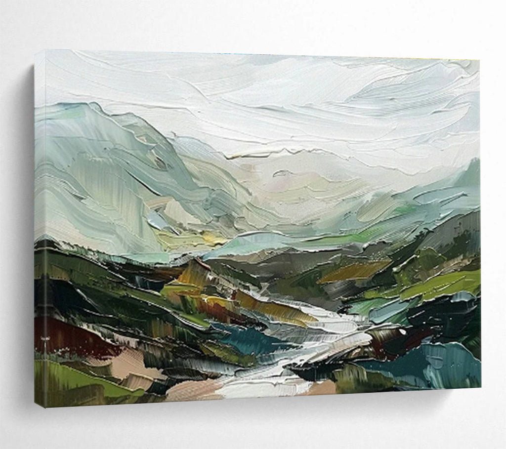 Oversized Custom Abstract Hand Painting for Offshore Ocean Wave Energy Converter R&D Center DLZ3109