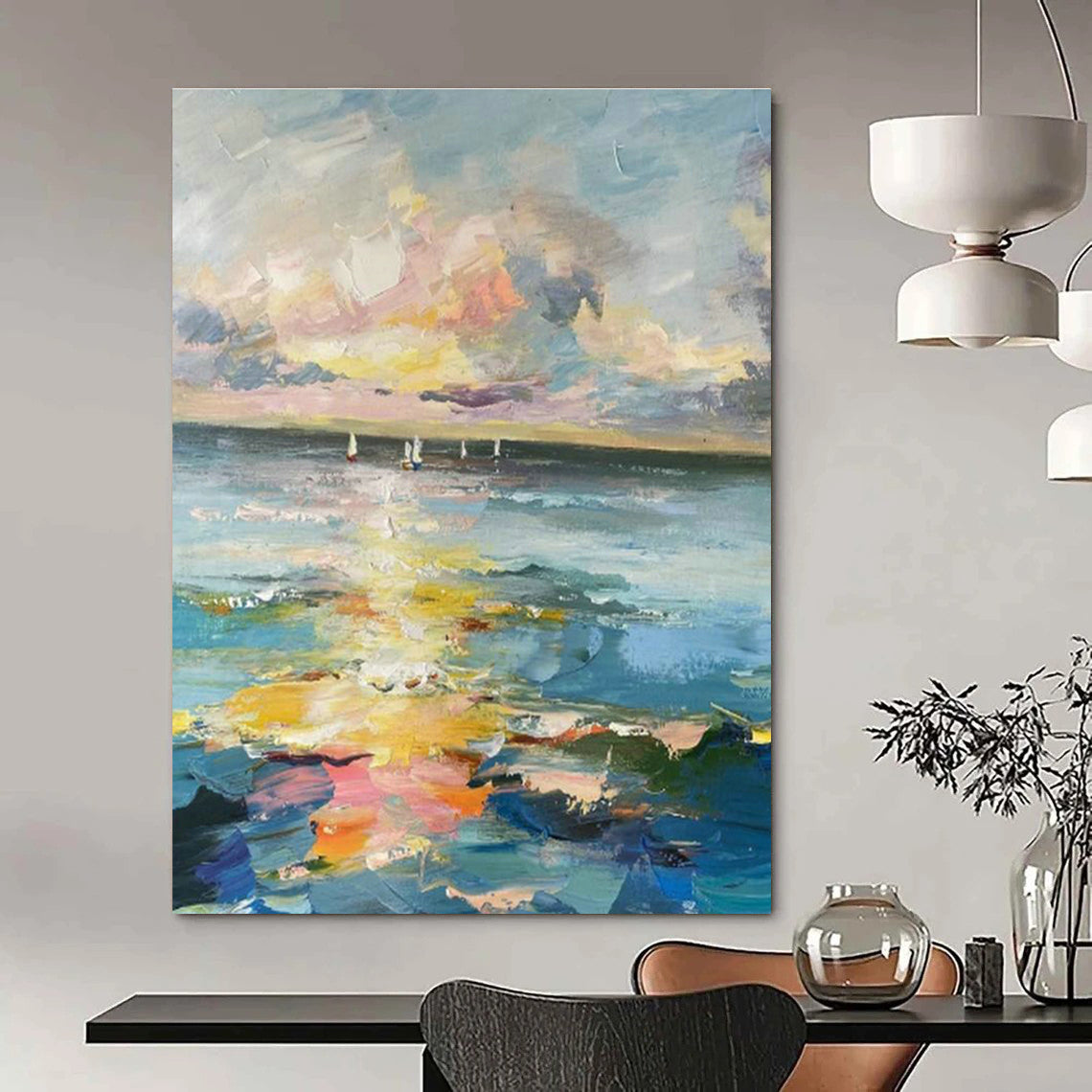 Vast Large Custom Hand-Painted Abstract Art - Gothic Dreams for Edgar Allan Poe Literary Cafes  DLZ0338
