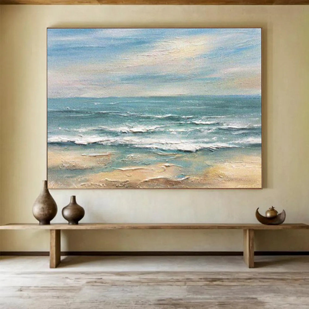 Oversized Custom Hand-Painted Abstract Art for Beachfront Conference Center DLZ2914