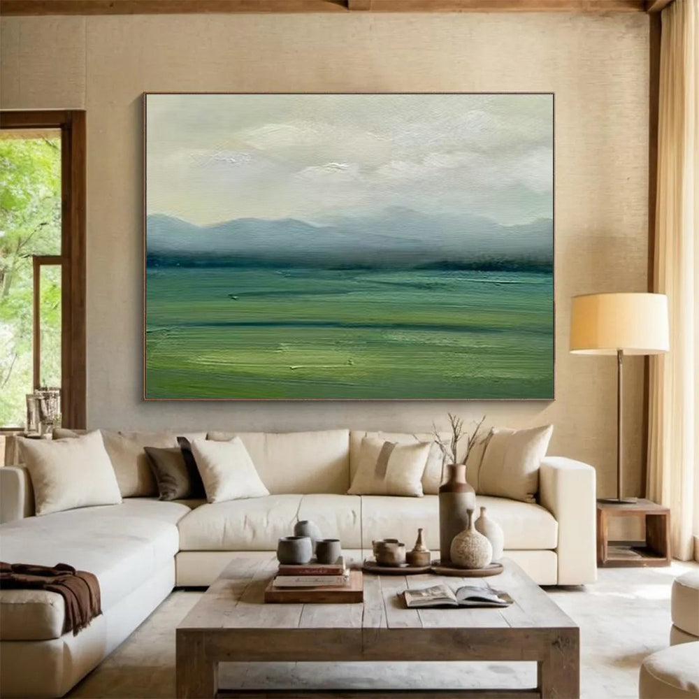 Bespoke Library Oversized Abstract Hand-Painted Mural