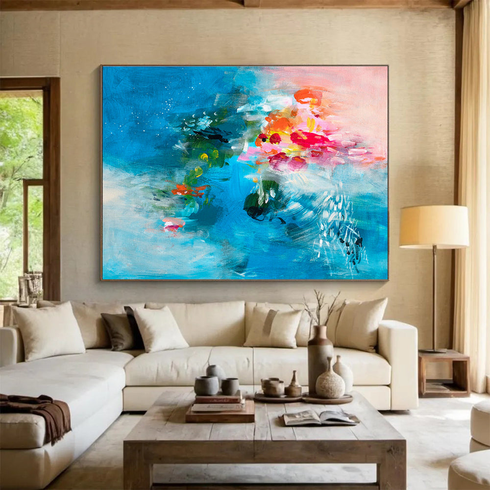 Solar-Powered LED Backlit Custom Hand-Painted Abstract Art for Corridors and Modern Spaces