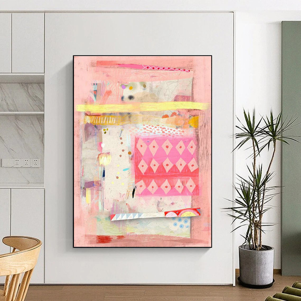 Vast Large Custom Hand-Painted Abstract Canvas - Inspiring Setting for Art Workshops  DLZ0176