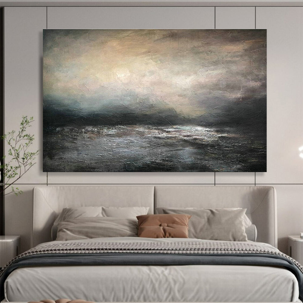 Oversized Custom Abstract Hand Painting for Offshore Ocean Current Velocity Monitoring and Forecasting Center DLZ3165