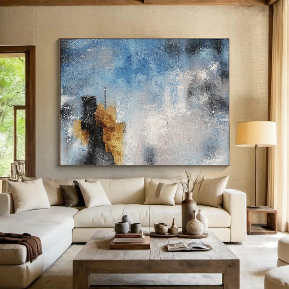Custom-Made Giant Abstract Hand Painting for Subterranean Geothermal Heat Exchanger Manufacturing Plant DLZ3037