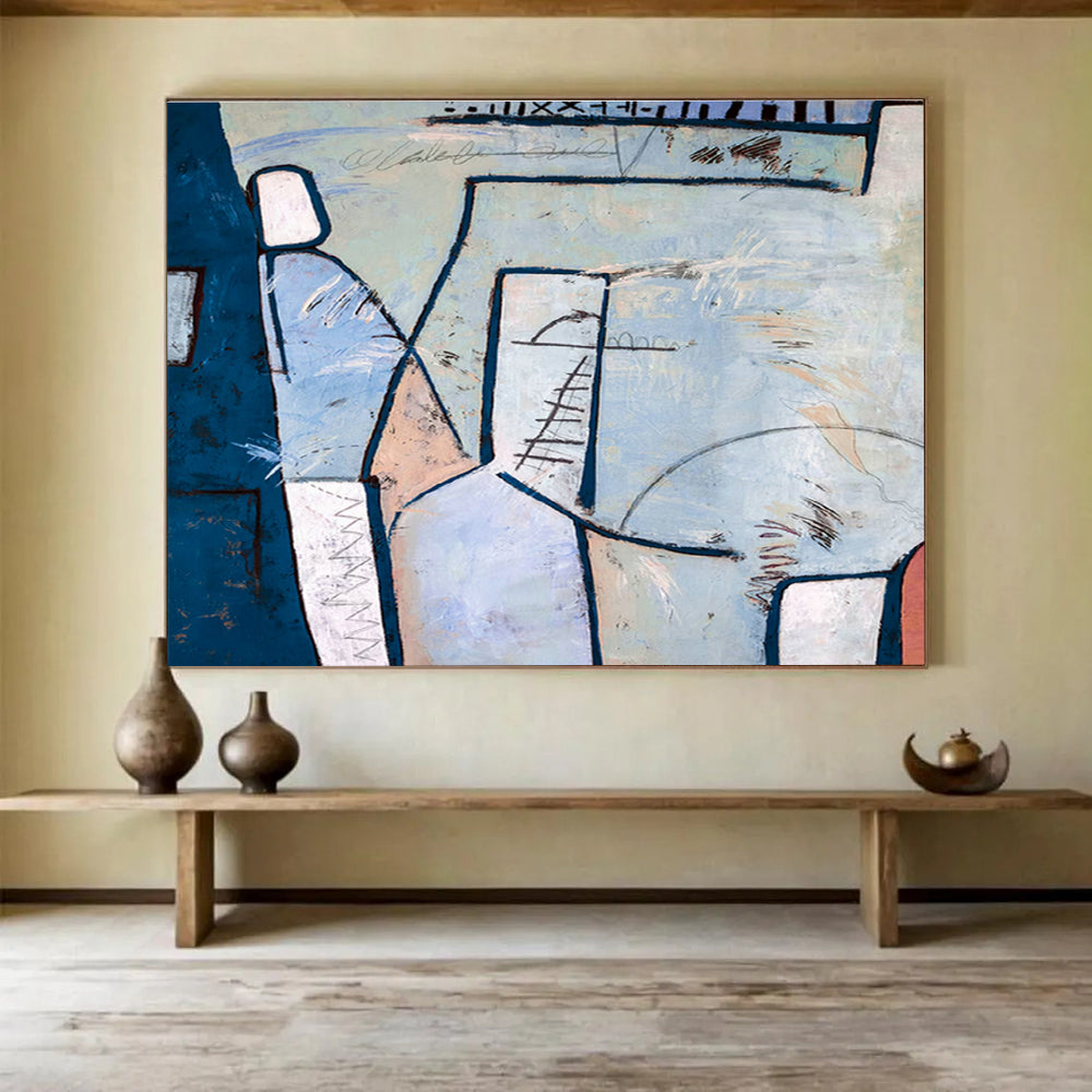 Oversized Custom Abstract Hand Painting for Vertical Waste Recycling Skyscraper DLZ2931