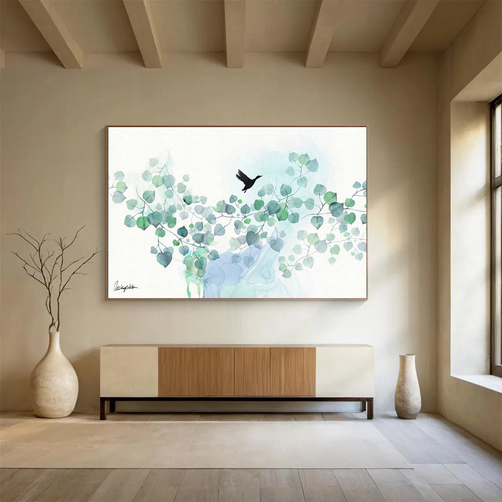 Customized Large Abstract Hand Painting for Volcanic Hot Spring Resort Relaxation Area DLZ2923