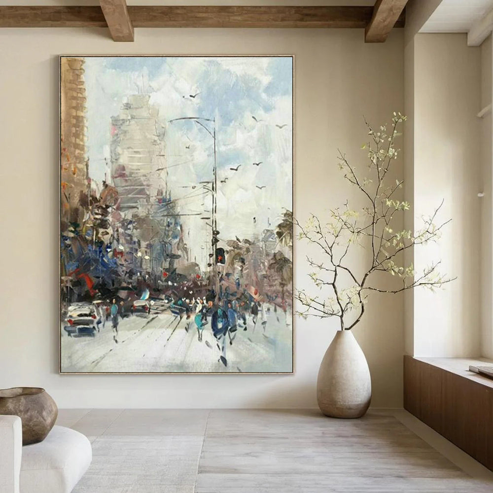 Vast Custom Hand-Painted Abstract Painting - Cinematic Realms for Film Production Studios’ Green Rooms  DLZ0345