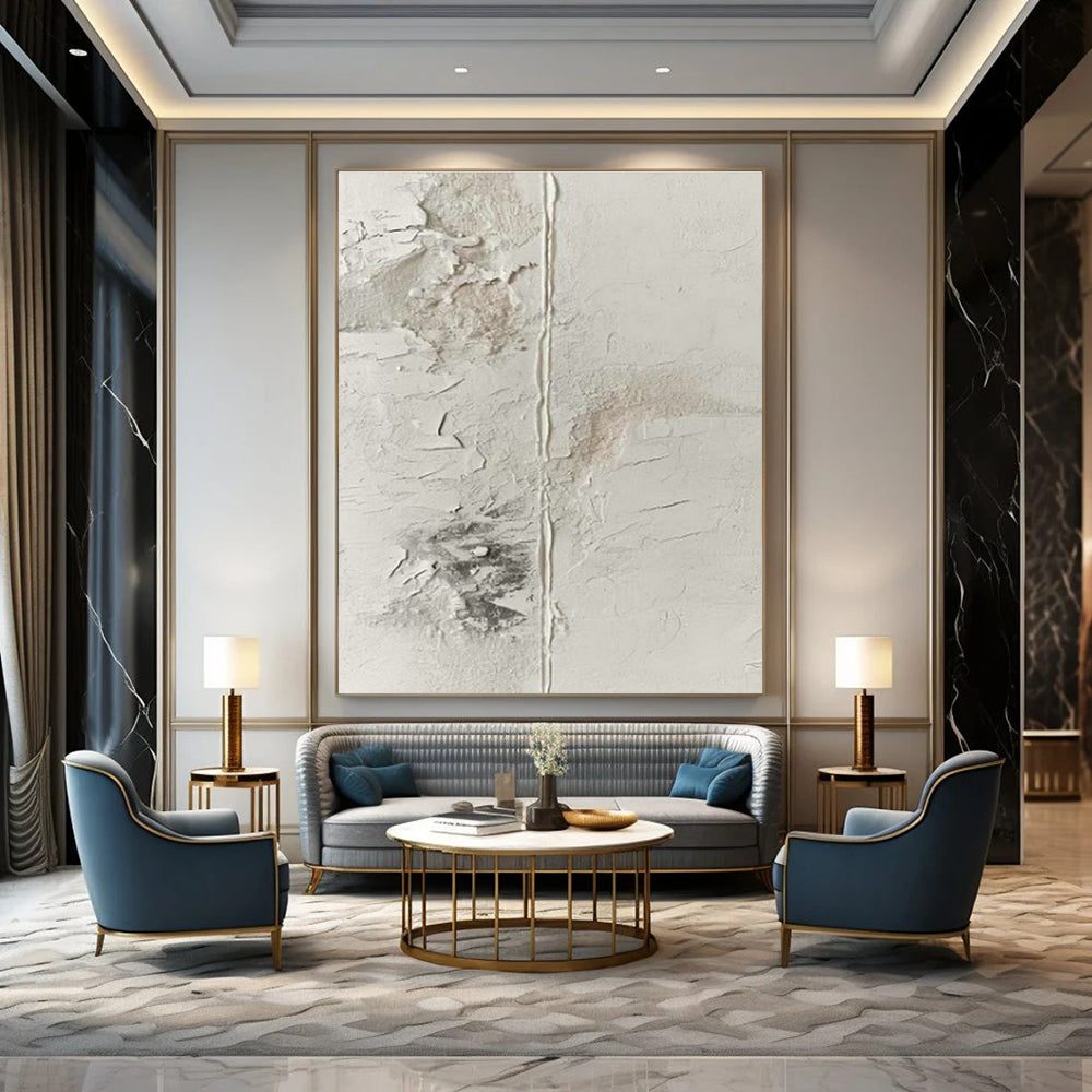 Monumental Large Custom Hand-Painted Abstract Art - Elegant Ambiance for Fine China Showrooms  DLZ0242