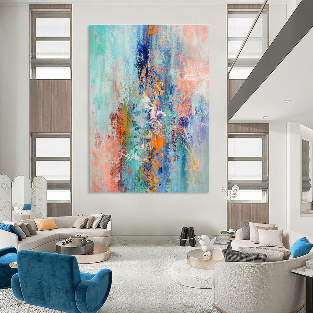 Gigantic Custom Hand-Painted Abstract Canvas for Flower Arrangement Workshops  DLZ0012