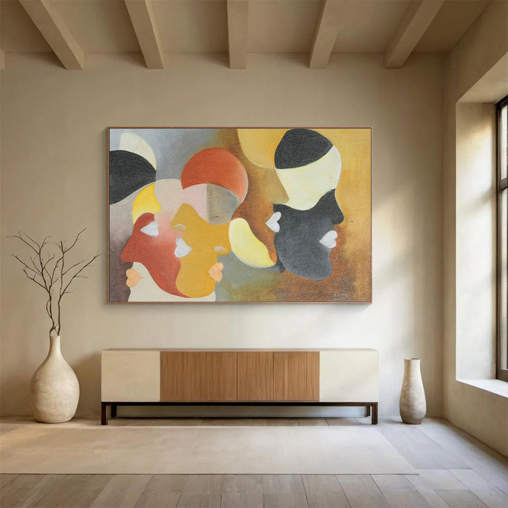 Giant Modern Abstract Art - Commissioned Mixed Media Wall Decor for Hotel Lobbies