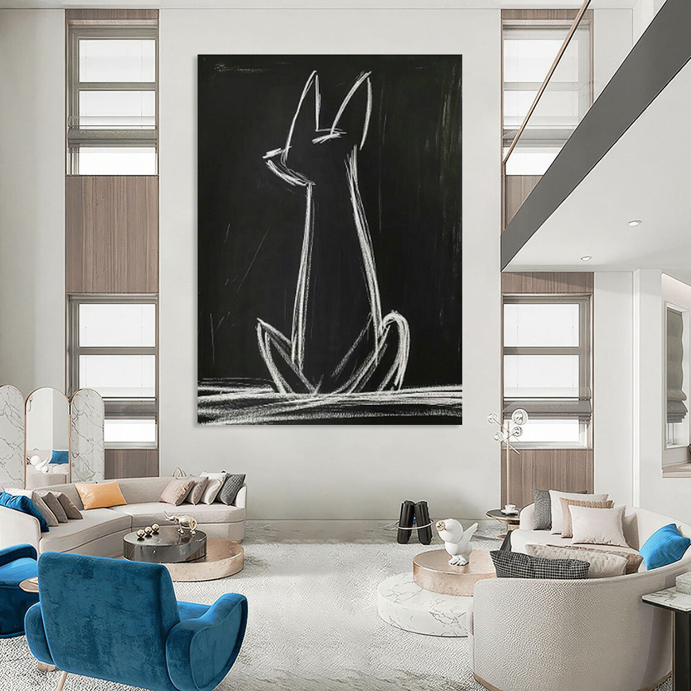 Extra - Large Custom Hand - Painted Abstracts for Cottage Office & Living Room Bookshelves DLZ0682