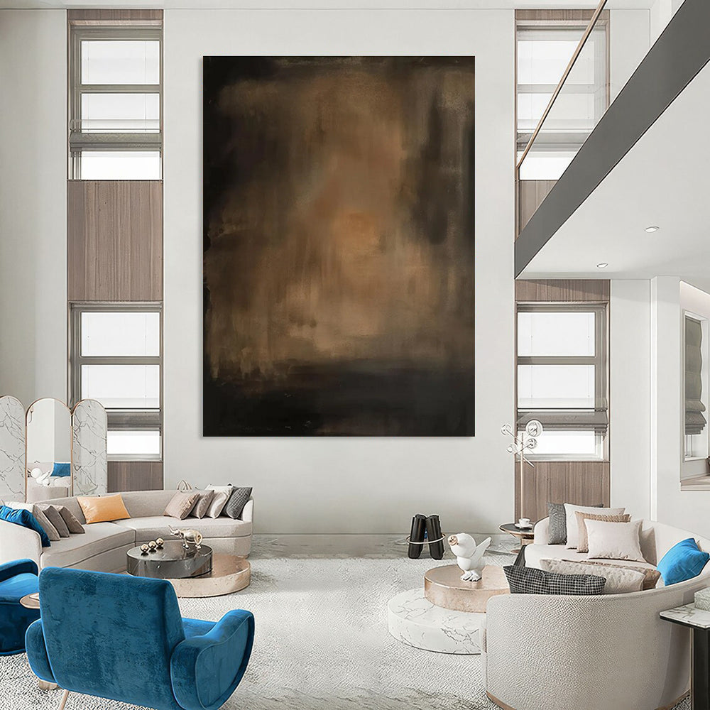 Dark Gradient Abstract Painting with Subtle Warmth ADGE479