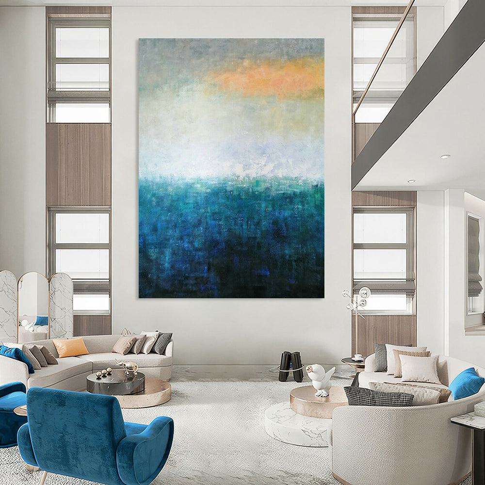 Large - Format Custom Hand - Painted Abstract Art for Office & Dining Room DLZ0564