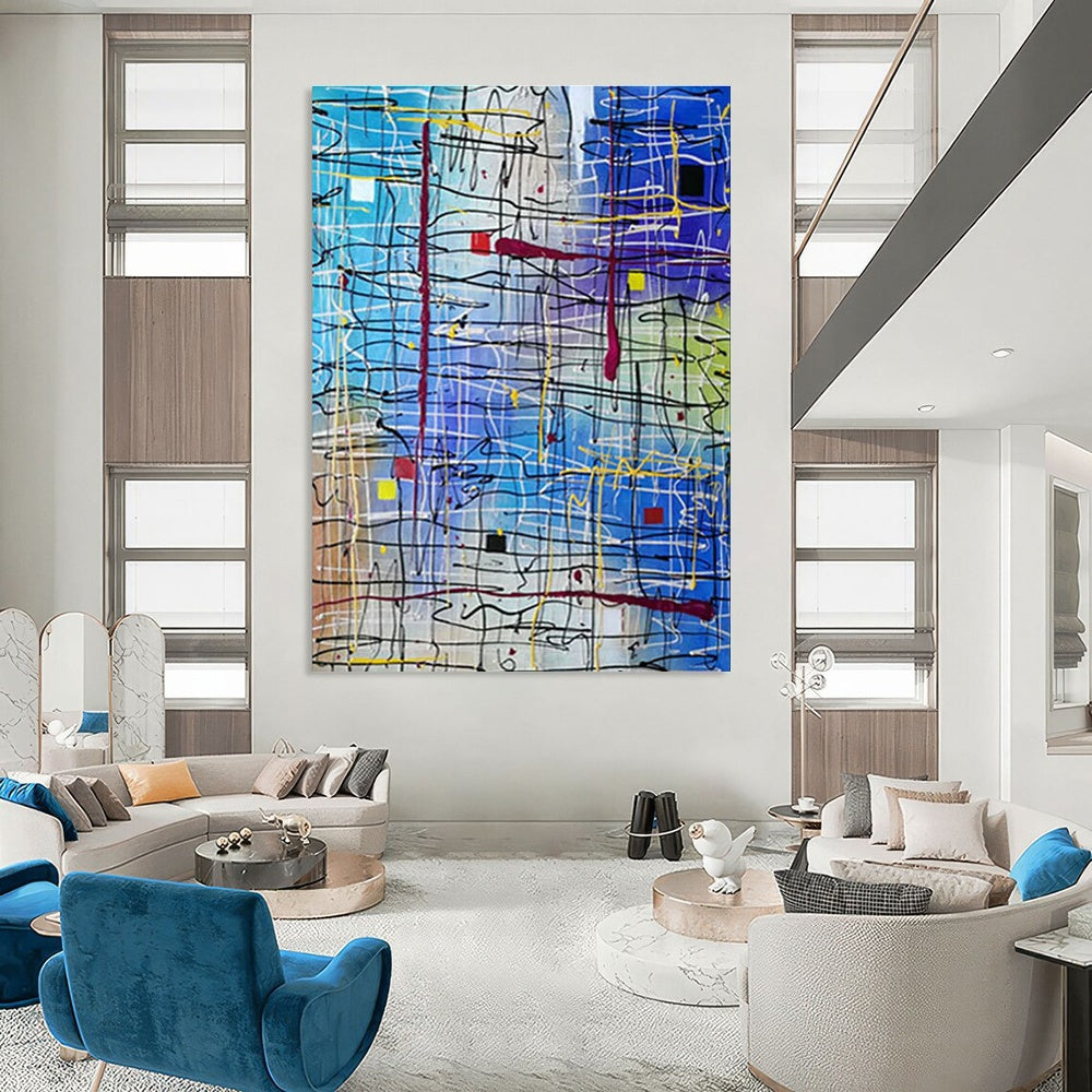 Hand-Painted Abstract Canvas for Dining Room & Entryway DLZ2283