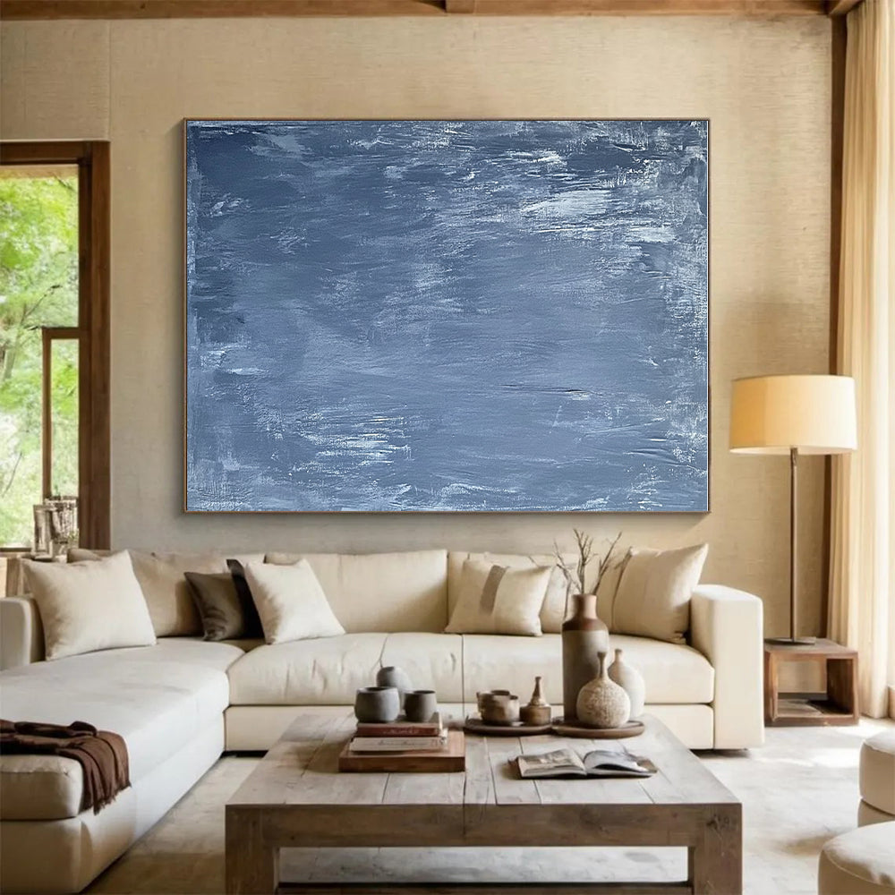 Gray Textured Abstract Painting with Subdued Tones GER402