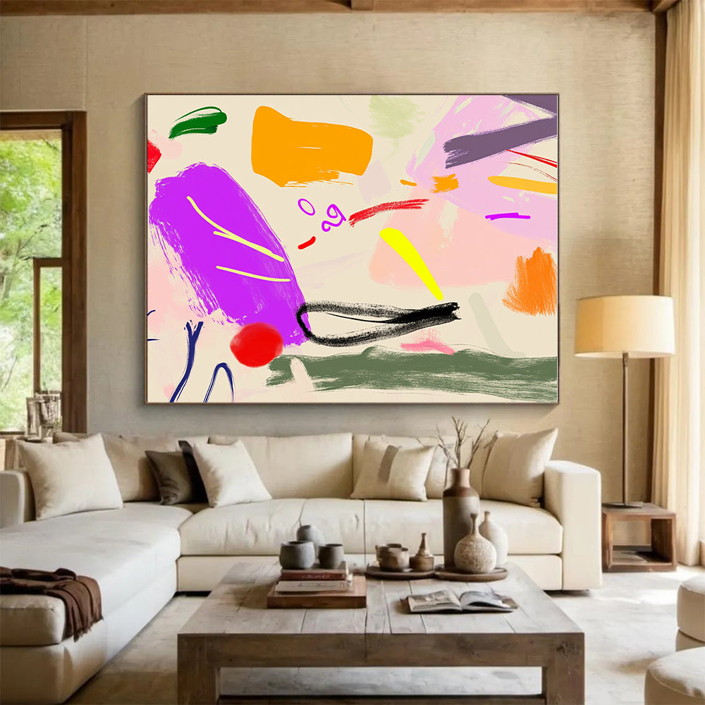 Vibrant Color Splash Abstract with Pink, Orange, Yellow, and More GER329