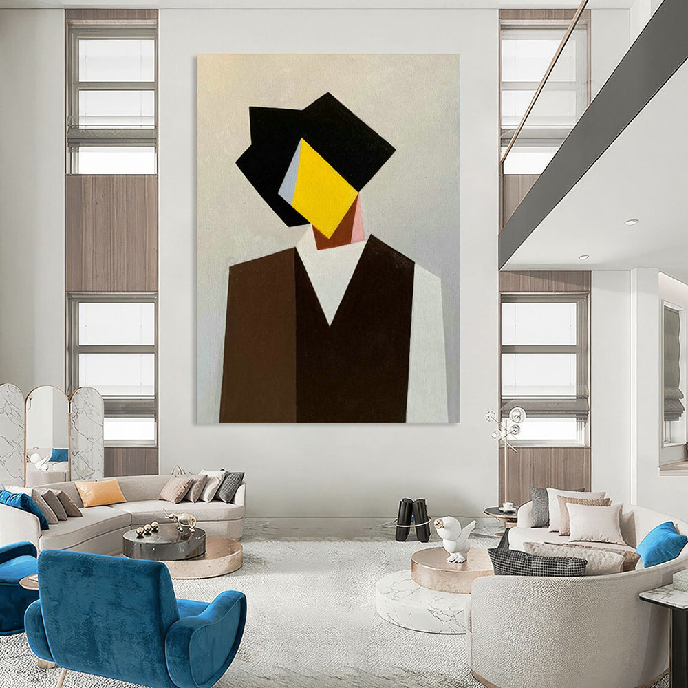 Large Hand - Painted Abstract Canvases for Hallway and Office DLZ0760