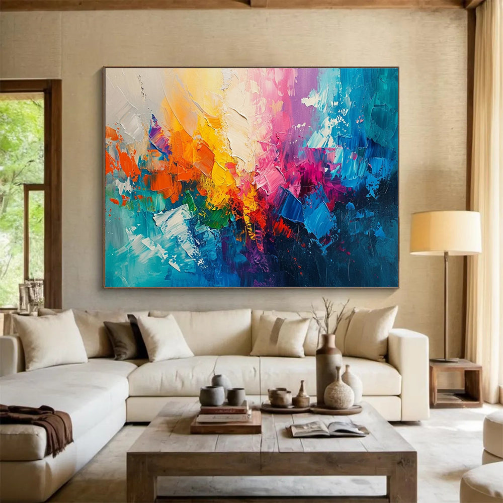 Vivid Colorful Abstract Expressionist Painting THY048