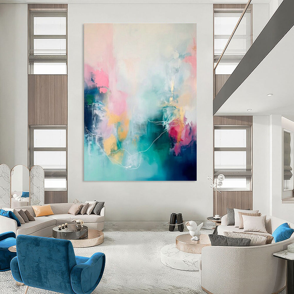 Humongous Custom-Sized Hand Painted Abstract Artwork for Entryway & Office DLZ2082